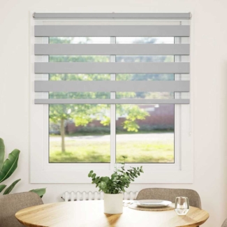 vidaXL Zebrarollo Hellgrau 120x100 cm Stoffbreite 115,9 cm Polyester 4014421