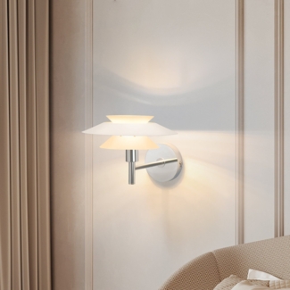 ZMH Wandleuchte Innen Wandlampe Schlafzimmer - Weiß Metall Design Flur Wandbeleuchtung Modern Bettlampe G9 Kreative Flurlampe für Treppenhaus Kinderzimmer Wohnzimmer - Ohne Leuchtmittel (Max. 25W)