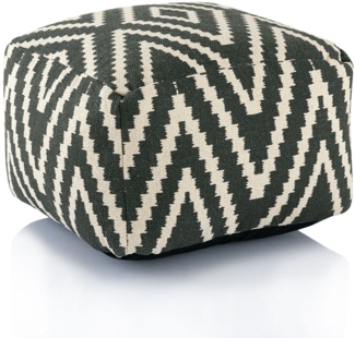 Sitzwürfel Fußhocker Sitzhocker 50x35x50cm Pouf Kelim Bodenkissen Peru schwar...