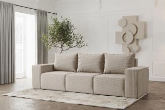 Sofa Designersofa ESTELLE 3-Sitzer in Stoff Poso Beige