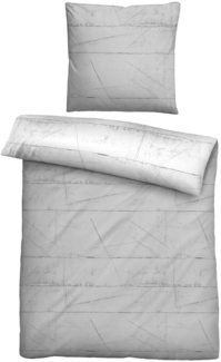 biberna Baumwoll-Satin Bettwäsche 0614509 WAND, sturmgrau, 1x 155x200 cm + 1x 80x80 cm