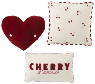vertbaudet Dekokissen 3er-Set Kinderzimmer Kissen CHERRY