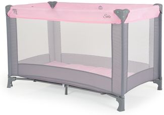 Moni Reisebett, Laufstall Solo Faltmatratze, Aufbewahrungstasche, faltbar pink