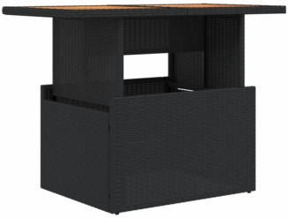 vidaXL Gartentisch Schwarz 100x55x73 cm Poly Rattan und Akazienholz 365976
