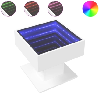 vidaXL LED-Couchtisch Weiß 50x50x45 cm Holzwerkstoff 847525