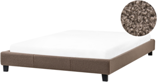 Bett ohne Kopfteil Bouclé ROANNE 160 x 200 cm Taupe