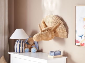 Wandobjekt Dinosaurier BIOKO Rattan 44 cm Naturfarben