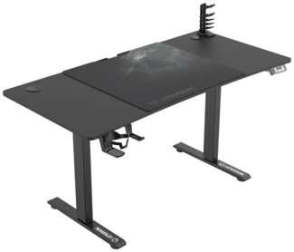 Ultradesk ULTRADESK gaming desk LEVEL V2 140x68cm 72-117cm elektrisch verstellbar mit XXL Mauspad Kopfhörer- und Getränkehalter
