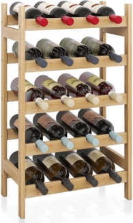 Bambus-Weinregal 20 Flaschenhalter 5-stöckig Küche Bar Lagerregal Natürlich