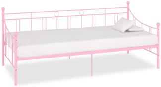 vidaXL Tagesbett-Rahmen Rosa Metall 90×200 cm 284671