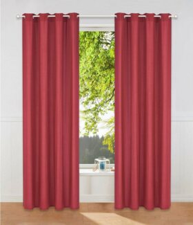 my home Vorhang Raja (2 St), Ösen, blickdicht, Polyester, 2er-Set, Bestseller, einfarbig, modern, pflegeleichte Mikrofaser