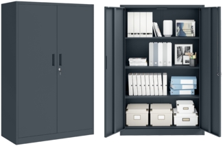STEELSØN 'Regulus' Schrank, anthrazit, mit 4 Fächern, 140x90x40cm