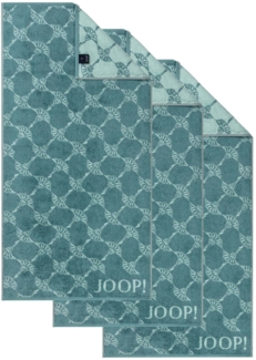 JOOP! Handtuch Classic / Infinity Kollektion, 3er Pack - Walkfrottier Grün Cornflower 50x100cm