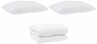 vidaXL Decke mit Kissen 3 pcs Weiß Mikrofaser und Daunenfedern 3377887