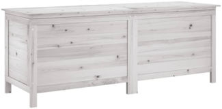 vidaXL Gartentruhe Weiß 150x50x56,5 cm Massivholz Tanne 364757