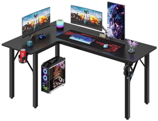 OUNUO Eckschreibtisch Gaming Tisch L-Form 145cm Schreibtisch Computertisch