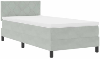vidaXL Boxspringbett mit Matratze Hellgrau 90 x 190 cm Stoff 3339206