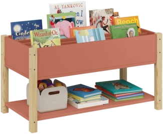 Bellabino 'Teme' Kinderbücherregal, terrakotta, 80x40x44 cm, Montessori Kinderregal mit 4 Fächern und Ablagefläche