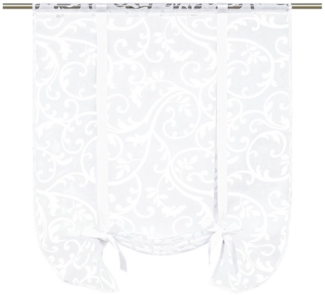 Joyswahl Bindegardine (1 St), Stangendurchzug, transparent, Ausbrenner, mit Tunnelzug, in Ranken Muster, Küche