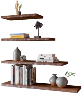 Wandregal Akazienholz natur massiv 60 cm Holzregal Baumkante SUVA 526311