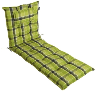 LILENO HOME Liegenauflage perfekt für Strandliegen, Sonnenliege Auflage, Gartenliege Auflage, (1er Set), Polsterauflage Karo Grün, Auflagen für Gartenliegen