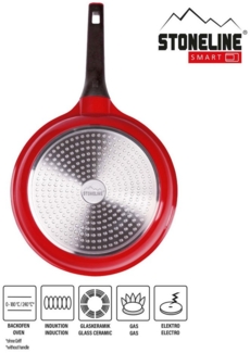 STONELINE Bratpfanne SMART 28 cm, rot, abnehmbarer Griff, Induktion, Aluminium (1-tlg)