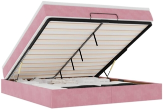 vidaXL Ottoman-Bett mit Matratze Rosa 160x200 cm Samt 3311200