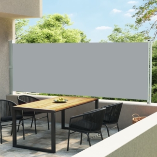 vidaXL Seitenmarkise Ausziehbar 600x160 cm Grau 313379