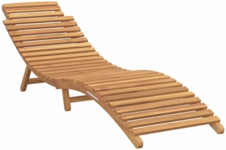 vidaXL Sonnenliege Braun 184 x 55 x 59 cm Massives Teakholz 42008387