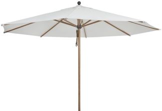 Sonnenschirm Paliano von Brafab aus Aluminium und Polyester, modern skandinavisch, weiß, mit winddichtem Kamin, Ø 350 cm