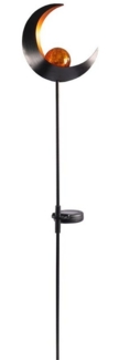 Solar Metall-Gartenstecker 95cm LED Glaskugel Gartendeko Mond Tropfen Flamme TOP