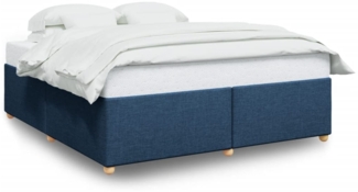 vidaXL Bettgestell ohne Matratze Blau 200x200 cm Stoff 3284763