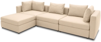 Gartenlounge Set 1 Bozhana 312x67x174 mit Outdoorbezug in beige