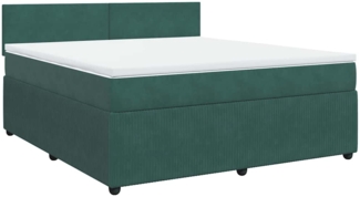 vidaXL Boxspringbett mit Matratze Dunkelgrün 180x200 cm Samt 3287803