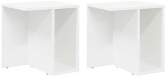 vidaXL Beistelltisch 2 pcs Weiß 37 x 32 x 40 cm Holzwerkstoff 891081