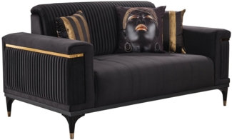 Sofa 2-Sitz Queens / Quanto , Stoff , Anthrazit , 164 x 84 x 99 cm