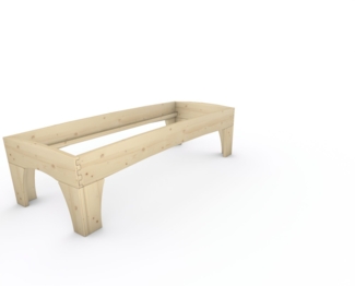 Holzbett (Fichte) "Rosi" 80 x 220 cm 58 cm ohne Kopfteil Massivholzbett Bett