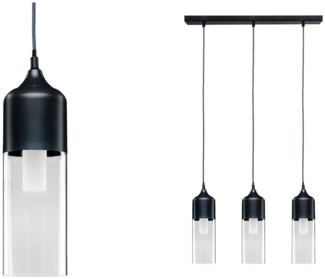 Paulmann Neordic Pendelleuchte Vanja E27 max. 3x20W Grau#Klar Glas#Metall #79642