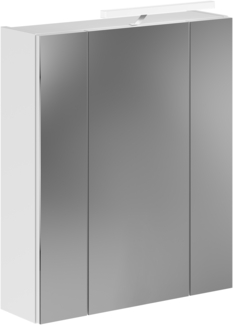 Spiegelschrank Linus - Weiß / Spiegelglas mit Badaufsatzleuchte