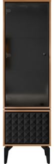 Vitrine Ewido 54 (Farbe: Barockeiche Amber / Barockeiche Amber + Schwarz)