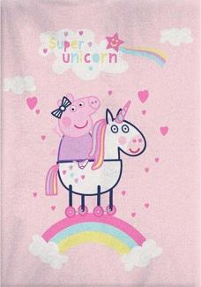 Kinderdecke Peppa Wutz Super Unicorn, Peppa Pig, Fleecedecke weiche Kuscheldecke 140 x 100 cm