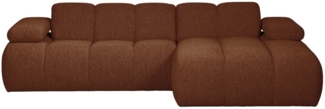 Chaiselongue Mojo aus Boucle-Stoff Rechts, Rostbraun