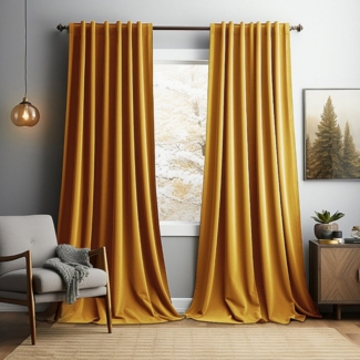 Sunicol Vorhang 2er Set Samtvorhänge Kräuselband Verdunkelungsvorhang, Blickdicht Velvet Gardinen für Schlafzimmer Wohnzimmer