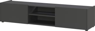 Kadima Design TV-Lowboard mit Kabelmanagement, 164x40x35, Griffloses Design, "Avis". Farbe: Anthrazit