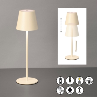 easy! BY FHL Außen-Tischleuchte Viletto, Dimmfunktion, USB-Ladefunktion, LED fest integriert, Warmweiß, lange Leuchtdauer