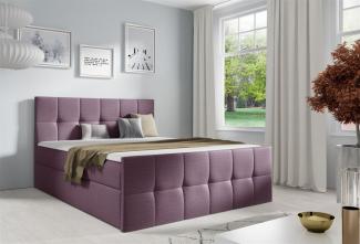 Boxspringbett Schlafzimmerbett CARMEN LUX 120x220 cm Stoff Fancy Violett