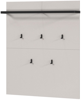 Garerobenpaneel Luna / GW-Lomena, Holzwerkstoff, Grau, 92 x 110 x 18 cm