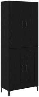 vidaXL Highboard Schwarz Eichen-Optik 69,5 x 34 x 180 cm Holzwerkstoff 3403588
