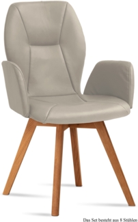 Armlehnstuhl (8er-Set) Donka 58 x 92 x 60 Eiche geölt/Natur