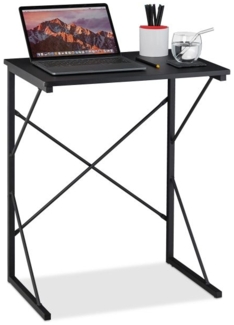 Schreibtisch klein, Mini, MDF und Metall, Schwarz, 75 x 60 x 40 cm